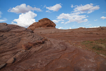 Rock formations viewed from the Beehive trail in Page, Arizona