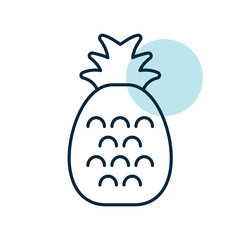 Pineapple tropical fruit vector icon