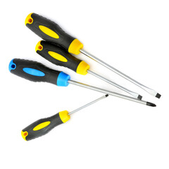 Screwdriver set isolated on white background.