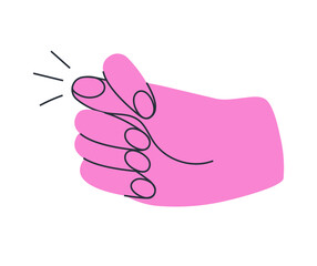 Fig shows hand vector. Hand gesture illustration in colorful flat style