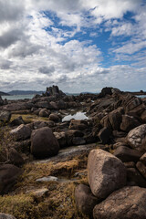 rocks and sea on the coast of brazil