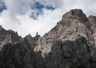 Fototapeta premium La Gusela del Vescova, Dolomites mountains, Schiara Dolomiti, Veneto, Italy