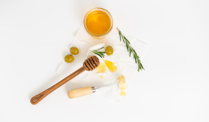 Round brie or camambert cheese on a white background