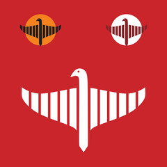 Obraz premium abstract bird logotype, silhouette of cute bird flying vector illustrations