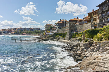 Obraz premium Street and Building at Old town of Sozopol, Bulgaria