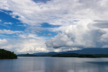 South Holston Lake/reservoir view from top of dam in Tennessee