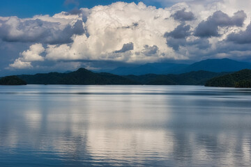 South Holston Lake/reservoir view from top of dam in Tennessee