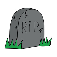 Doodle Cartoon Tombstone Vector illustration