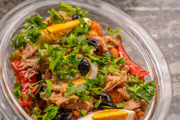 various traditional Tunisian dish with various ingredients of the country