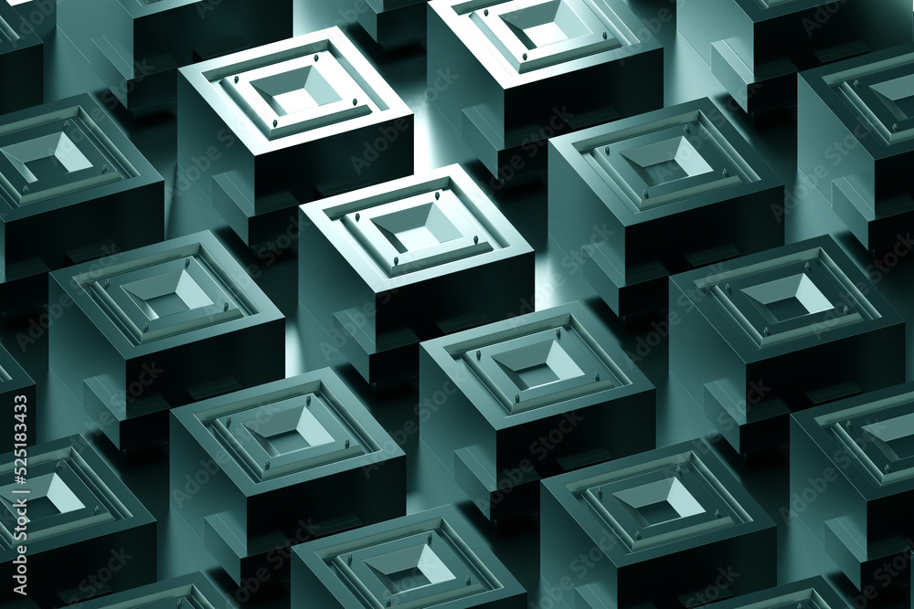 Poster geometric background. gray texture. simple background with volumetric block objects. modern pattern.