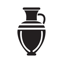 Home decoration vase icon | Black Vector illustration |