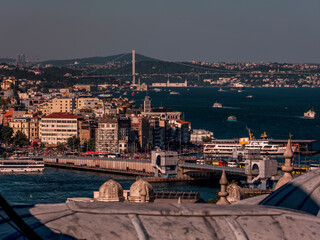Istanbul's magnificent view of the Bosphorus. Istanbul Turkey 05.07.2022