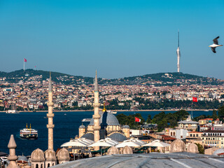 Istanbul's magnificent view of the Bosphorus. Istanbul Turkey 05.07.2022