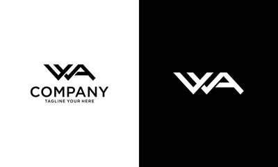 Alphabet letters Initials Monogram logo W, WA INITIAL, WA letter logo.