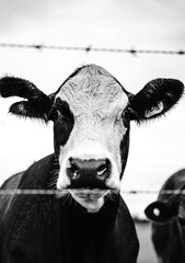 black and white cow