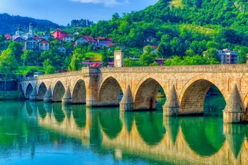 Foto op Plexiglas Mehmed pasja Sokolovic-brug in Visegrad, Bosnië en Herzegovina. © Goran