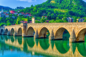 Fototapeta premium Mehmed pasha Sokolovic bridge in Visegrad, Bosnia and Herzegovina.