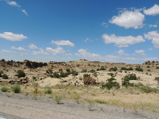 Desert view with blue sky 