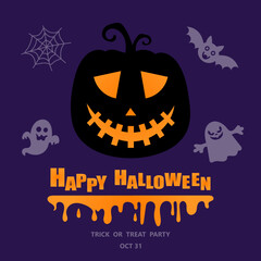 Halloween banner background with pumpkins. Vector illustration