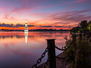 Kalyazin, Russia. Kalyazin bell tower. Bell tower of St. Nicholas Cathedral (known as the flooded bell tower)