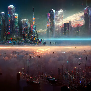 The glittering life of galactic skyscrapers in 2 different universes