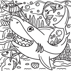 Great White Shark Coloring Page for Kids