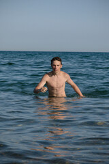 Fototapeta premium A 17 Year Old Teenage Boy Walking