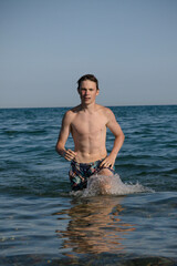 Fototapeta premium A 17 Year Old Teenage Boy Walking