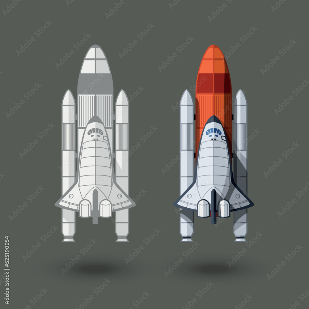 Canvas Prints space shuttles two various styles on gray