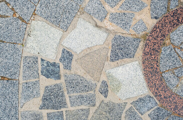 Obraz na płótnie Canvas Stone patio tiles. Texture Figured Paving Slabs. seamless texture. high resolution. Coating with modern textured paving tiles of square shape. Paving slabs close up as a background