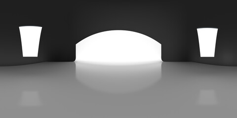 VR 360 studio panorama with reflections Animation 3D hdri
