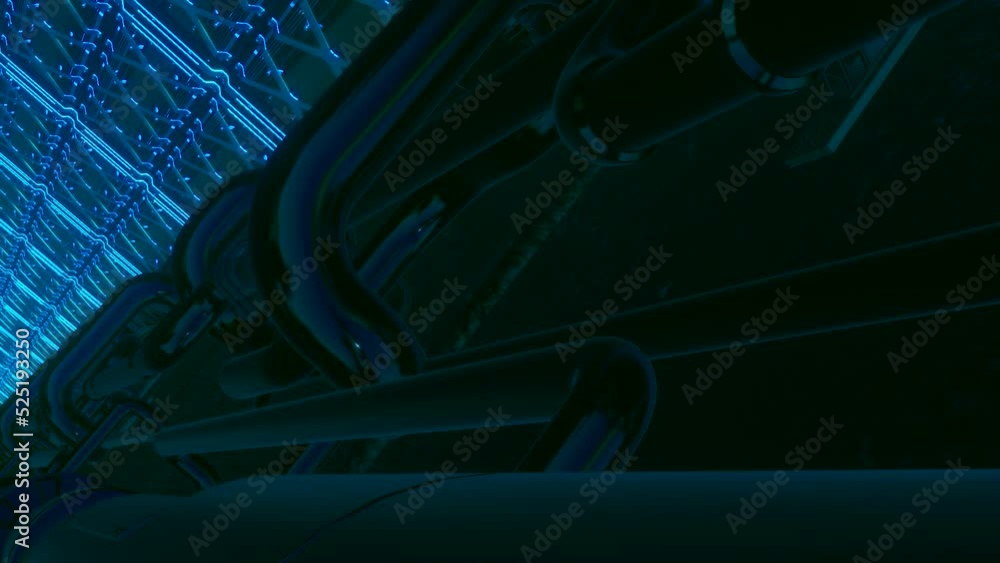 Poster blue grid. motion.a light background in abstraction with bright highlights of red and blue grid and 