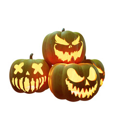 3D Scary Halloween Pumpkin Head Element