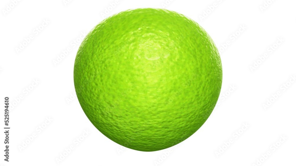 Poster realistic looping 3d animation of the lime peel pulsing fruit heart rendered in uhd with alpha matte