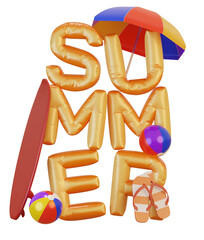 3D Summer Text Element