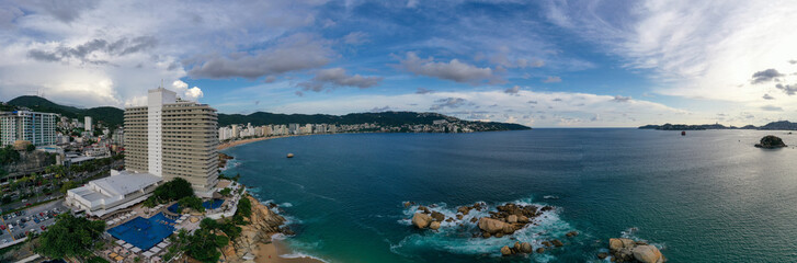 Aerial Panorama of Acapulco Bay