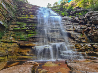 Fototapeta na wymiar Mosquito waterfall in Chapada Diamantina in northeast Brazil