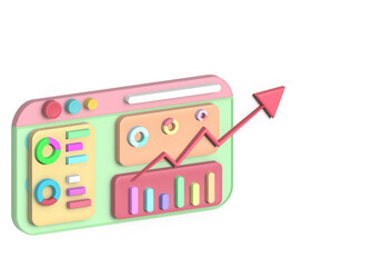 Graph and charts  task management icon set.Gradient infographic.Charts and graphs.Pie , Line , Candlestick Chart,Planning and visualization of statistics,3d trading for business investment.