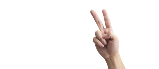 a man's hand showing 2 fingers	- PNG Transparent background
