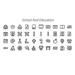 School and Education icon set