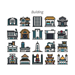 Building and architecture icon set