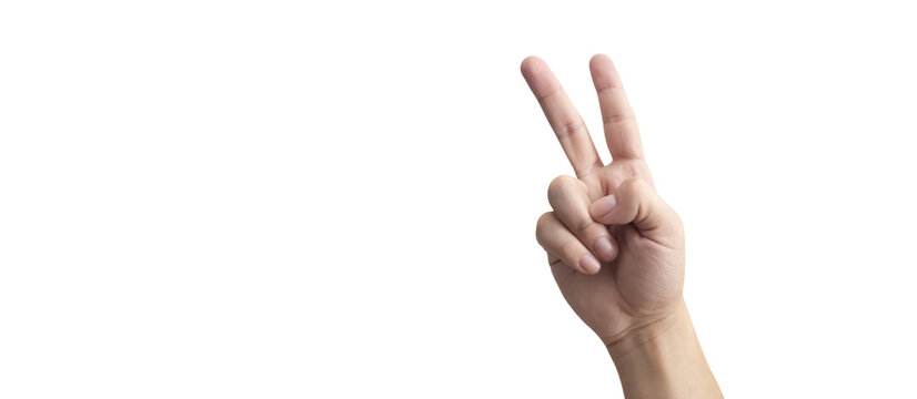 a man's hand showing 2 fingers	- PNG Transparent background

