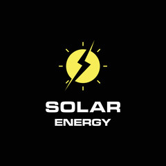 solar energy light logo icon vector template
