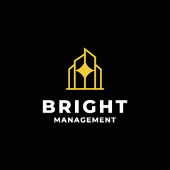 bright building management logo icon vector template