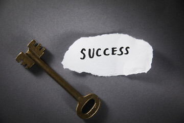 Success text and key
