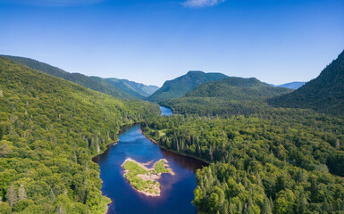 Obraz na płótnie Canvas Aerial view of Jacques-Cartier National Park 