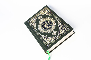 The Quran or Koran, the Holy Book of Muslims. Isolated on White