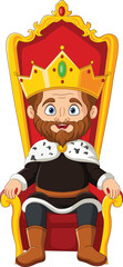 Cartoon king sitting on the throne