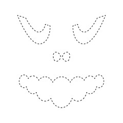 Face Pumpkin tracing worksheet for kids
