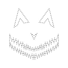 Face Pumpkin tracing worksheet for kids